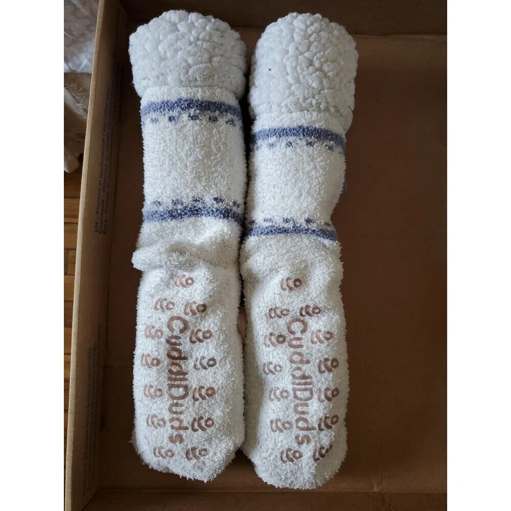 Cuddl Duds Sherpa Lined Critter Socks, Womens Size 4-10 Unicorn White‎